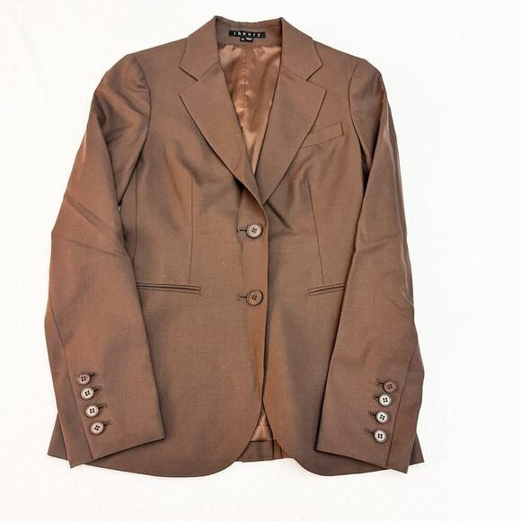 Theory Rory Tailor Brown Two Button Blazer Size 00 - Picture 2 of 7
